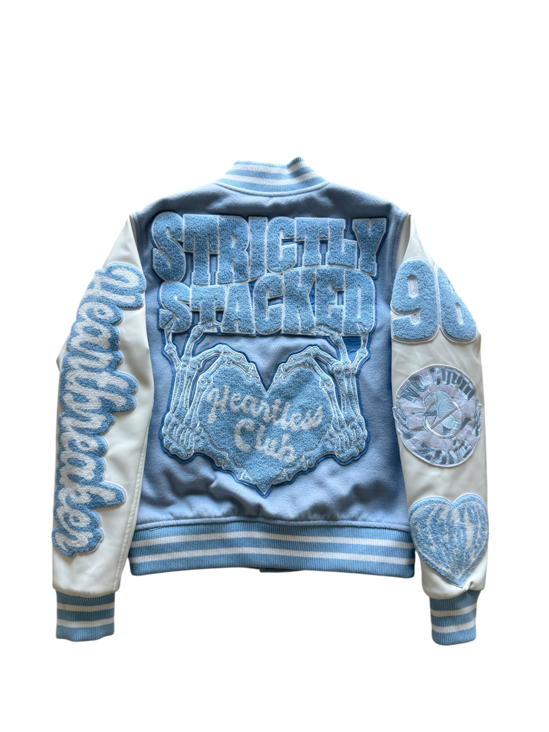 Ice Blue Heartbreaker Varsity Jacket